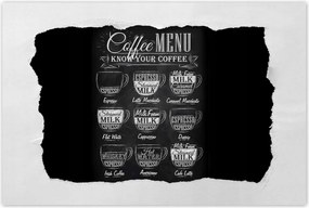 Poszterek 90x60 Cafee menü fekete alapon