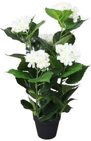 műhortenzia virágcseréppel 60 cm fehér