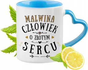 Malvina Kék Bögre Szív Alakú Füllel Kávé Ajándék