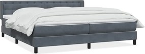 vidaXL sötétszürke bársony rugós ágy matraccal 180x210 cm