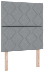 Boxspring Ágy Matraccal és LED Fénnyel Szürke 90x190 cm Szövet
