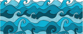 Kép - absztrakció, tenger (120x50 cm)