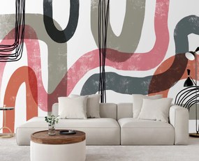 Gario Fotótapéta Rózsaszín boho vonalak - Andrea Haase Anyag: Vlies, Méret: 400 x 280 cm