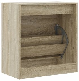 sonoma tölgy színű szerelt fa cipőszekrény 60 x 34 x 63,5 cm