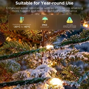 Govee - LED RGBICW kültéri karácsonyi lánc 2700-6500K 20m Wi-Fi Matter IP66