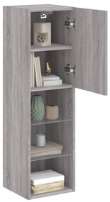 szürke sonoma színű TV-szekrény LED-lámpákkal 30,5x30x102 cm