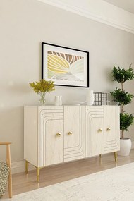 Lessi 120 - White, Travertine, Gold