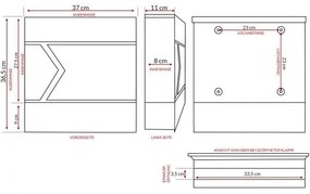 monzana® Postaláda 37x11x36,5 cm - antracit