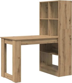 vidaXL Asztal polcokkal Artisan tölgy 122 x 67 x 145 cm Faanyag