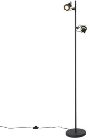 Ipari állólámpa fekete 2-lámpa - Suplux