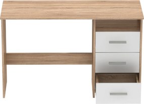 Számítógépasztal, sonoma tölgyfa/fehér, LARISTOTE NEW