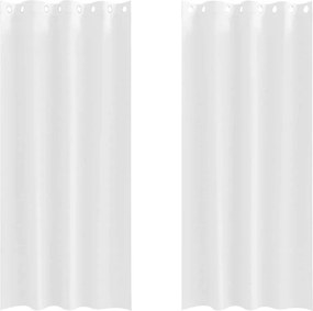 vidaXL Fekete Függöny Gyűrűkkel 2 pcs Tiszta Fehér 225 x 140 cm