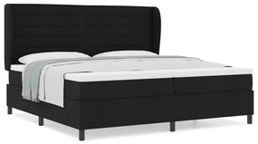 vidaXL Boxspring Ágy Matrac Közepes Fekete 200x200 cm Szövet