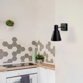 Fekete-aranyszínű fali lámpa ø 14 cm Funnel – Opviq lights