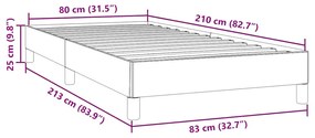 sötétszürke bársony ágykeret matrac nélkül 80x210 cm