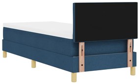 Box Spring Ágy matraccal és LED világítással Kék 80x200 cm Szövet