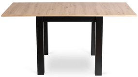 Étkezőgarnitúra 4 db. Fekete Chiris székkel. Bővíthető asztal MAX 80-160 cm