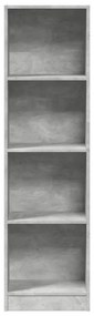 betonszürke szerelt fa könyvespolc 40 x 24 x 143 cm