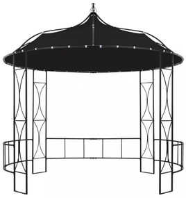 vidaXL antracitszürke kerek pavilon 300 x 290 cm