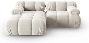 Bézs bársony moduláris sarokkanapé (bal oldali) Bellis – Micadoni