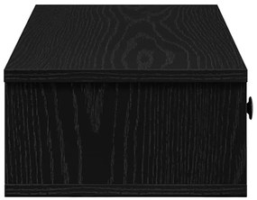 fekete szerelt fa falipolc fiókokkal 100 x 37,5 x 19 cm