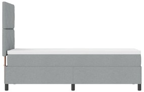 Box Spring Ágy Matresszel Világosszürke 80x200 cm Textil