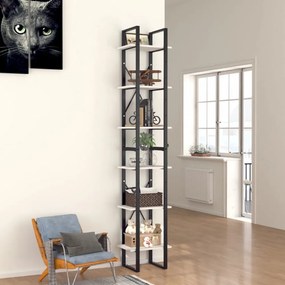 6-szintes fehér szerelt fa könyvszekrény 40 x 30 x 210 cm