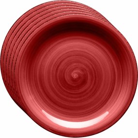 Mäser 6 db Bel Tempo desszert tányér szett 19,5cm, piros
