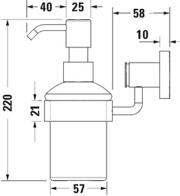 Duravit 99164600 - Falra szerelhető szappanadagoló D-CODE 390 ml opál üveg/matt fekete