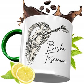 Zöld Bögre Anyósnak Születésnapi Ajándéknak, fényképes nyomattal