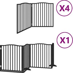 vidaXL fekete nyárfa 12 paneles összecsukható kutyakapu ajtóval 960 cm