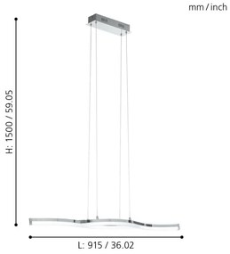 Eglo 96101 - LED Csillár LASANA 2 2xLED/10,5W/230V