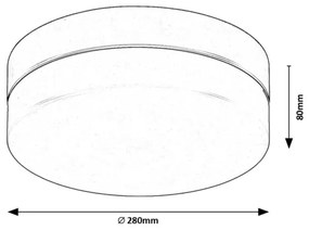 Rabalux 75026-LED Fürdőszobai mennyezeti lámpa GAELO LED/18W/230V átm. 28 cm fekete