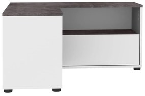 Fehér-szürke TV-állvány beton dekorral 90x45 cm Angle – TemaHome