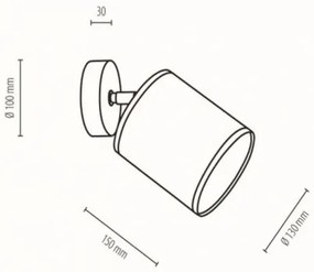 Spot-Light 56792104 - JUTE fali spotlámpa 1xE27/25W/230V