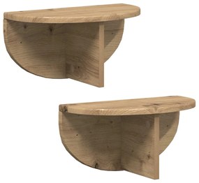 vidaXL Falpolc 2 pcs Artisan tölgy 38 x 19 x 19 cm Faanyag