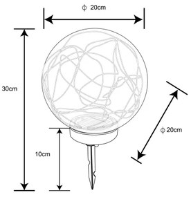 Globo 33806 - Napelemes lámpa 30xLED/0,06W/1,2V átm. 20 cm IP44