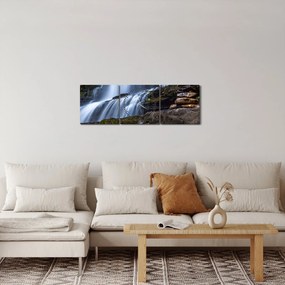 Egy vízesés képe (órával) (90x30 cm)