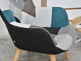 Fotel Nutri (patchwork + fekete). Akció -15%. 1110350