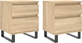 vidaXL 2 db sonoma tölgy éjjeliszekrény 40 x 35 x 50 cm