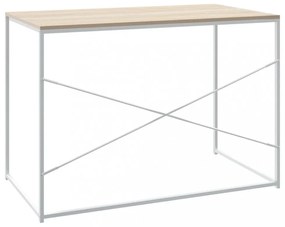 fehér-tölgyszínű szerelt fa számítógépasztal 110 x 60 x 70 cm