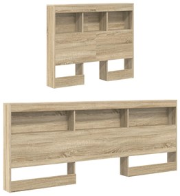 Könyvespolc ágy Sonoma tölgy 90x190 cm Műanyag forgácslap
