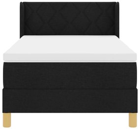 Boxspring Ágy Matraccal, fekete színben, 90 x 190 cm, szövet