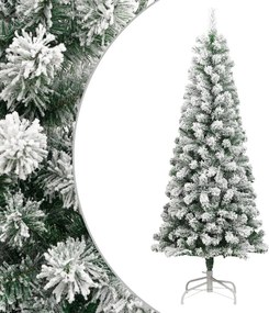 vidaXL csuklópántos műkarácsonyfa hóval 210 cm