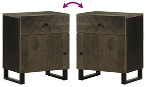 fekete tömör mangófa éjjeliszekrény 50 x 33 x 60 cm