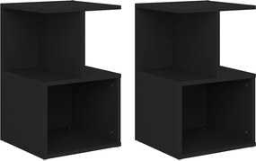 vidaXL 2 db fekete szerelt fa éjjeliszekrény 35 x 35 x 55 cm