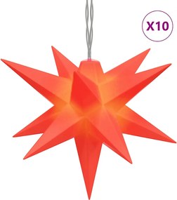 vidaXL 10 db piros karácsonyi lámpa LED-del 10 cm
