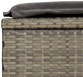 2 db szürke polyrattan napágy asztallal