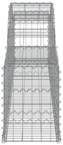 2 db íves horganyzott vas gabion kosár 300x30x40/60 cm