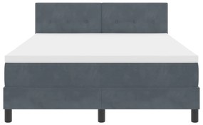 Boxspring Ágy Matrac &amp; LED Sötétszürke 160x200 cm Bársonyos